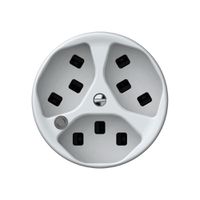 Steckdose origin 3×Typ 23 bel.grün 16A 230V 60×60mm weiss