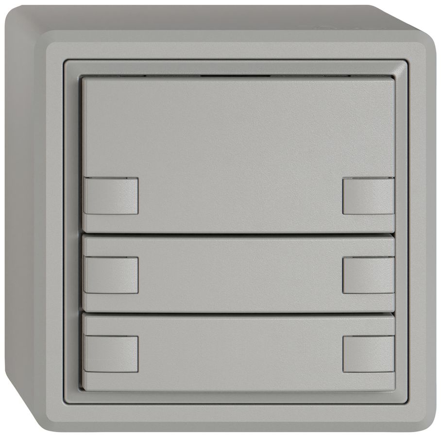 Pulsante KNX RGB AP EDIZIO.liv SNAPFIX® sensore temp.s.LED 6× com.1T grc