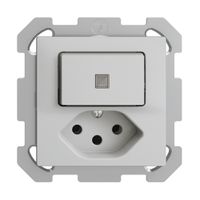 Comb. lum. INC A-R/1L+T13 EDIZIOdue grigio chiaro, con lente, LED giallo