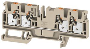 Durchgangs-Reihenklemme Weidmüller A4C PUSH IN 4mm² 4 Anschlüsse TS35 beige