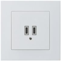 UP-USB-Ladesteckdose Hager kallysto.pro C-C 20W 5V 94×94mm weiss
