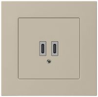 UP-USB-Ladesteckdose Hager kallysto.pro C-C 20W 5V 94×94mm beige