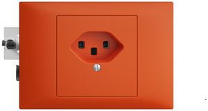 Prise INC EDIZIOdue T23 16A orange 53mm, bornes à vis