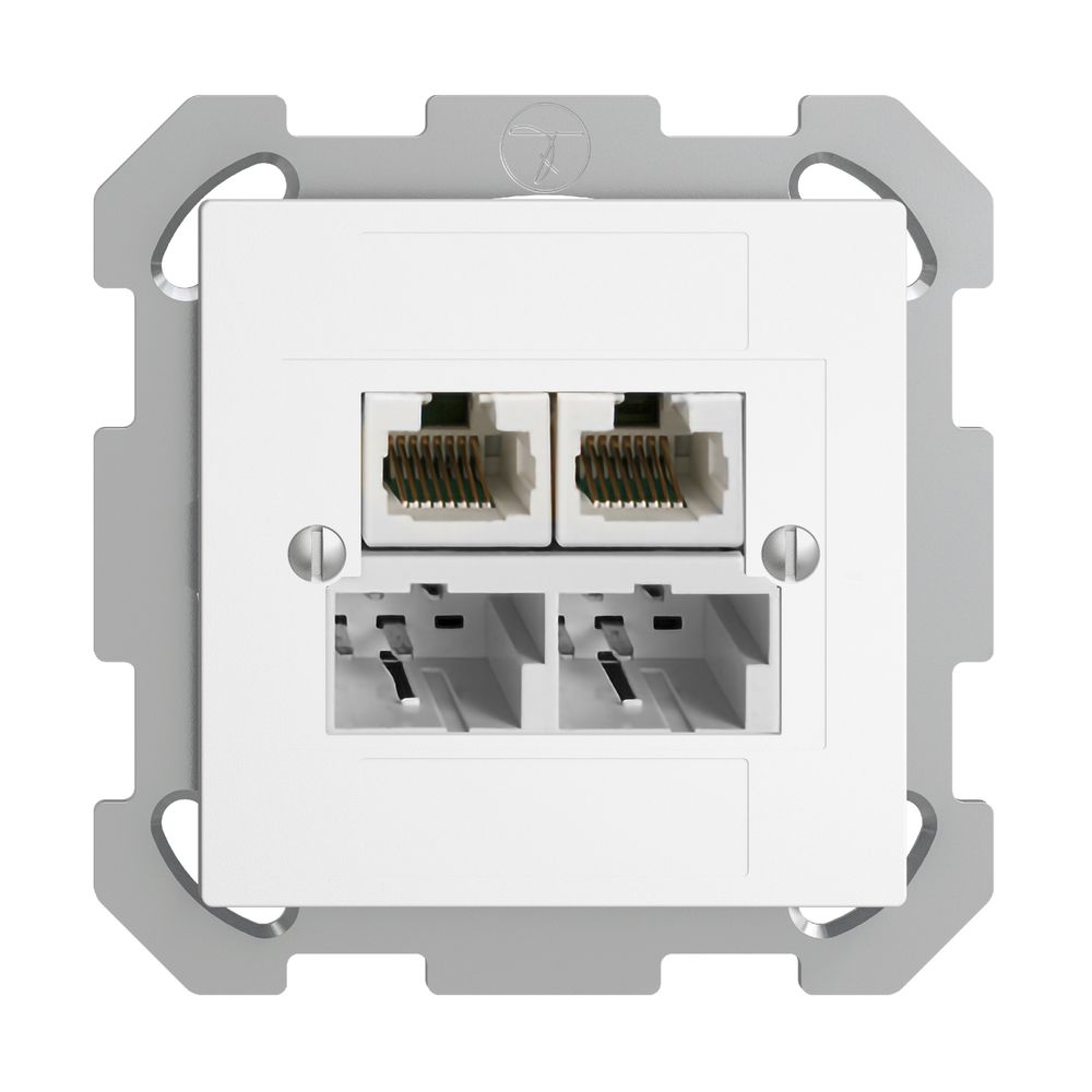 UP-Dose SOHO 2×TT/2×RJ45/u weiss getr.ITplus EDIZIOdue