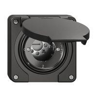 NUP-Drehschalter NEVO, 1/1 L, ohne Zylinder, KS, 0-1-1+2-2, schwarz