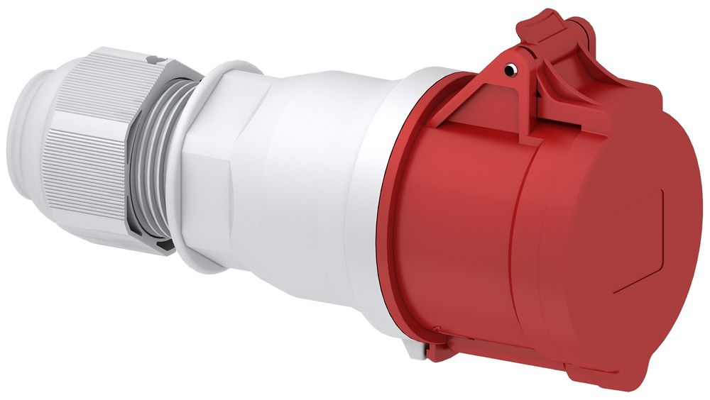 Prise mob.CEE Bals 5P 32A 400V 3h rouge IP44 nick.Quick C.