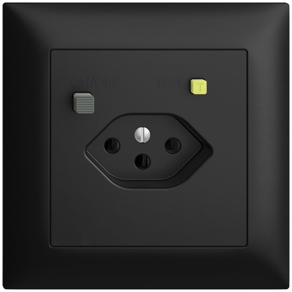 UP-Steckdose EDIZIOdue T13 FI 30mA FMI, schwarz