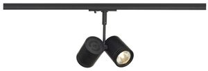 Proiettore SLV BIMA II, 2×GU10 50W con adattatore 1-fase IP20 nero