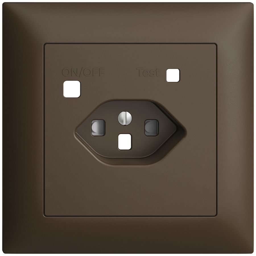 Frontset EDIZIOdue zu FI-Steckdose FMI, T23, shutter, coffee