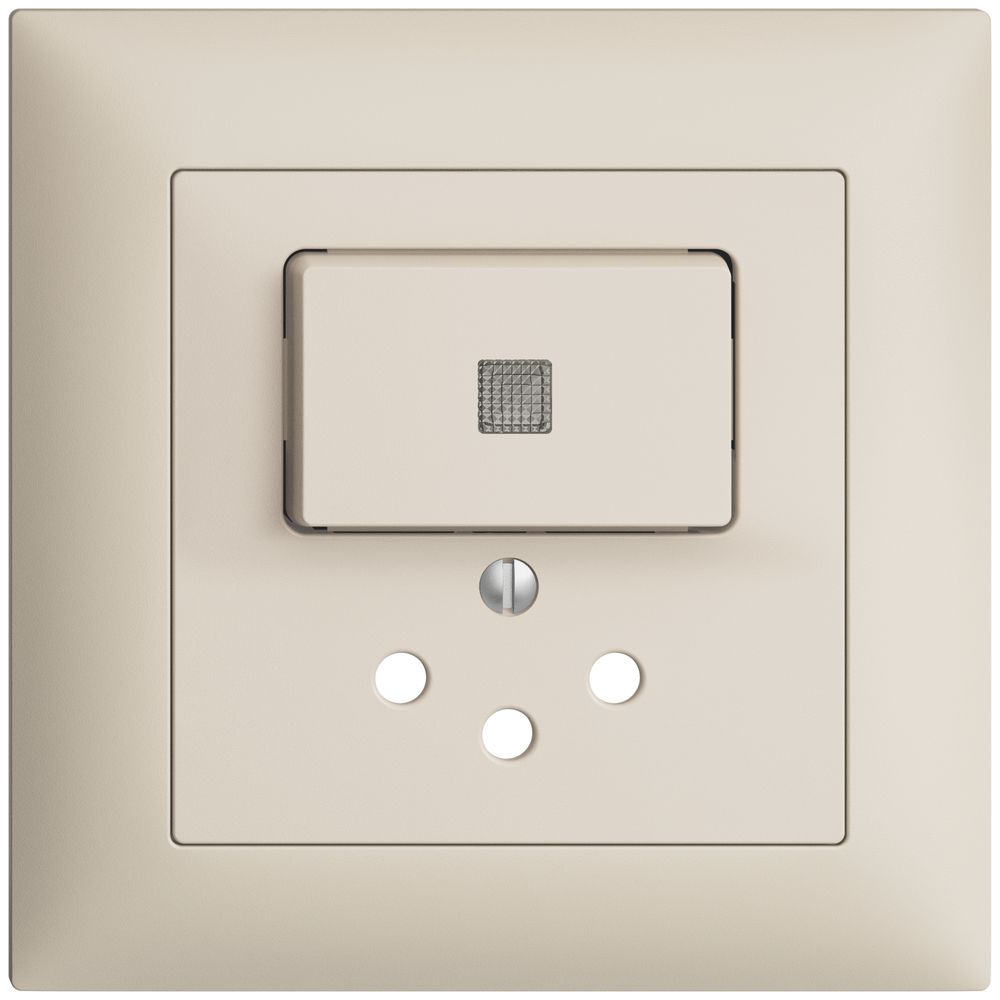 UP-Frontset EDIZIOdue T12 88×88mm crema mit Linse, mit Kinderschutz