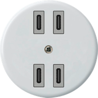 USB-Ladesteckdose Hager basico 2×C-C 2×20W oder 4×10W 5V weiss