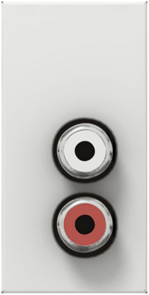 Presa RCA audio stereo INS MOS bianco 1 modulo