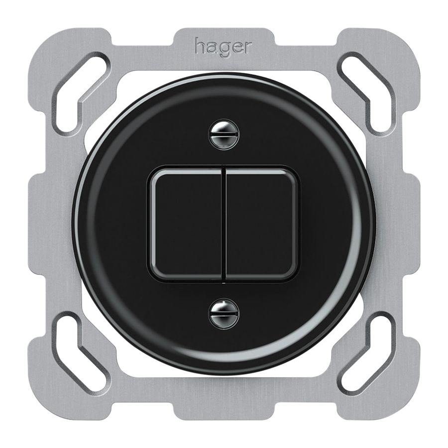 Interruttore a pulsante INC origin sch 1 (3+3) 77×77mm nero