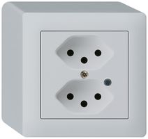 Presa AP Hager kallysto 2×T13 illuminato Q grigio chiaro