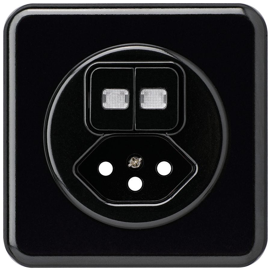 Kit frontale INC basico 86×86 nero con 2 lenti per combinazione grd.I S1/tipo 13