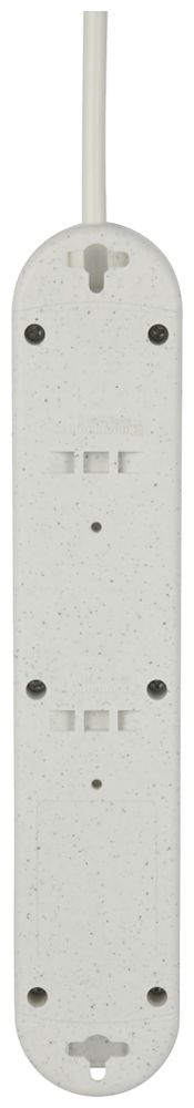 Prise multiple Re:Life 10A avec interrupteur EN/HORS 4×T13 1.8m blanc