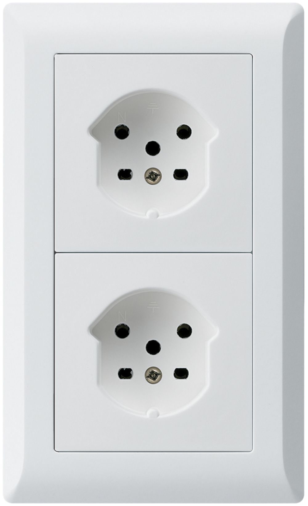 Combi ENC 2×1 HA kallysto.line 2×type 15 avec bornes enfichables blanc