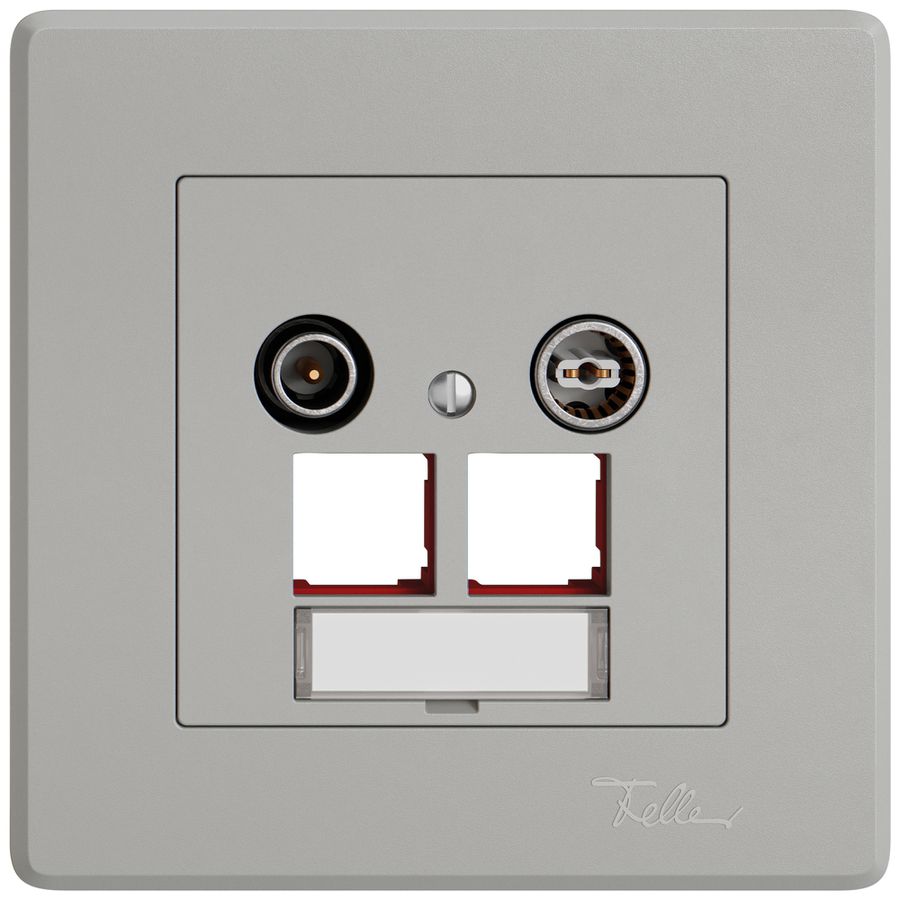 Prise multimédia ENC TV-R EDIZIO.liv SNAPFIX® EASYNET p.2×RJ45 S-One 11dB grc