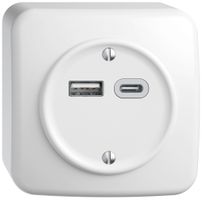 AP-USB-Ladesteckdose STANDARDdue SNAPFIX® 230V AC 18W 1×USB TypA 1×USB TypC ws