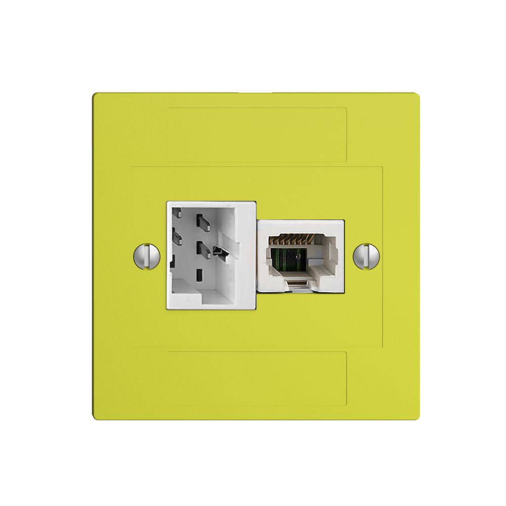UP-Anschlussdose 1×TT,1×RJ45/u 4P EDIZIOdue lemon ITplus ITM