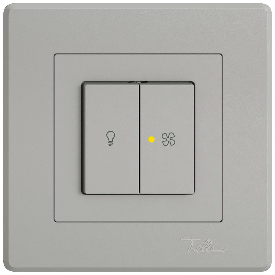 Interruttore a pulsante lum.INC EDIZIO.liv SNAPFIX® luce&venti 3/3/1L KS gi grc