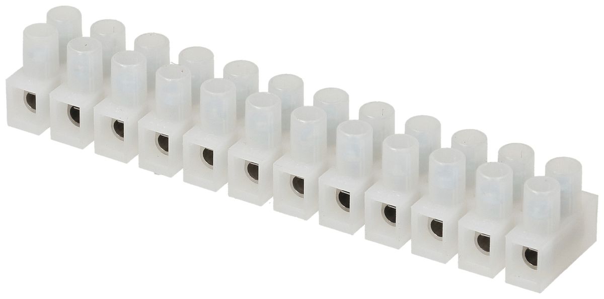 Barrette de bornes Adels-Contact 12P 0.5…2.5mm² 24A 450V entraxe 8mm blanc