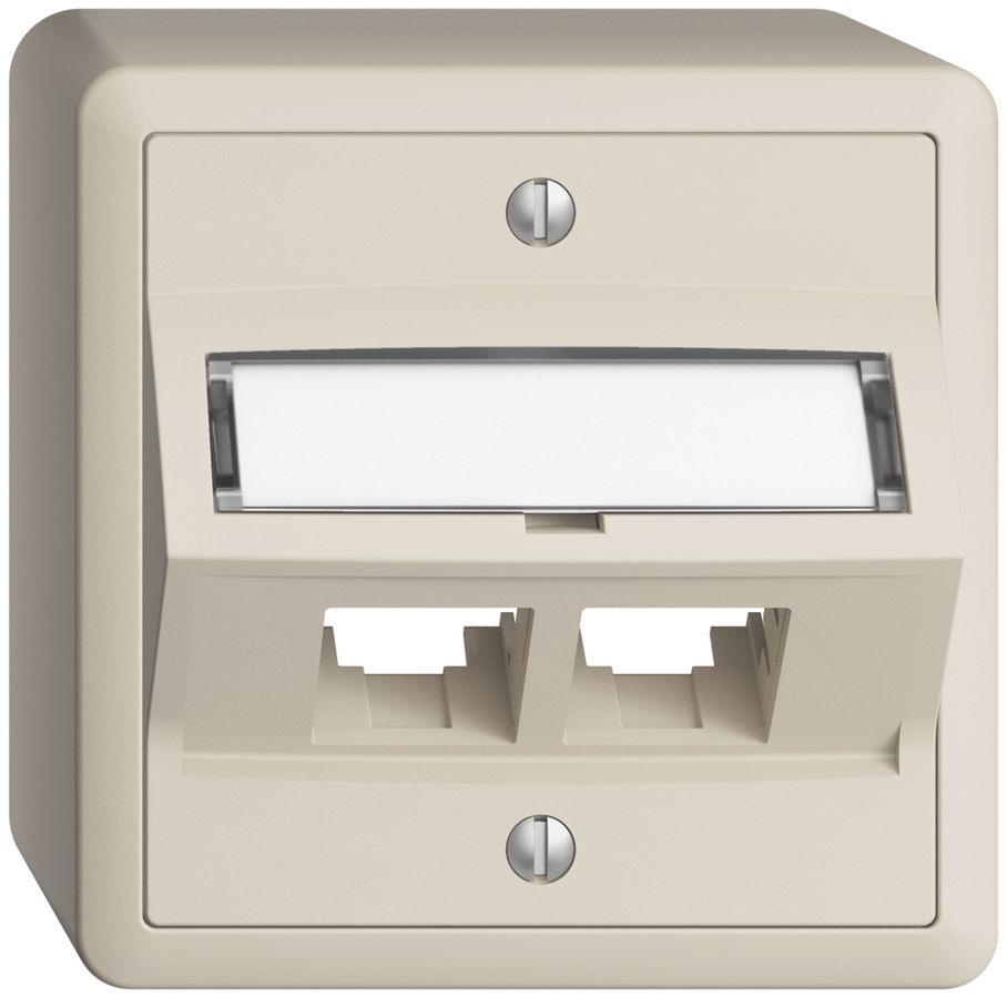 Kit di montaggio AP S-One EDIZIOdue FX per 2×RJ45 obliquo, crema