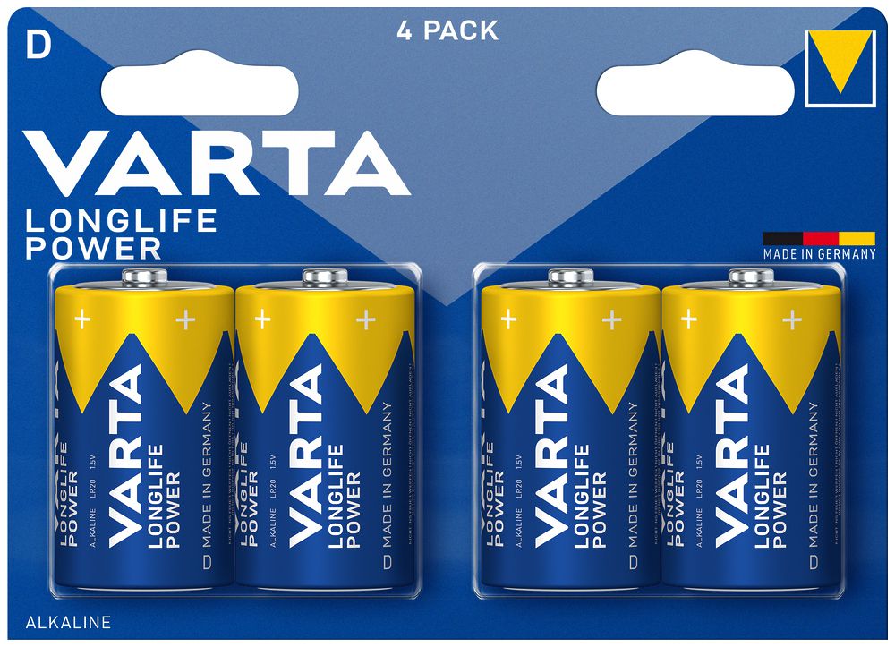Pila VARTA Longlife Power D blister a 4 pezzi