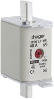 Fusible HPC Hager DIN00 400VAC 40A gG/gL avertisseur central inoxydable