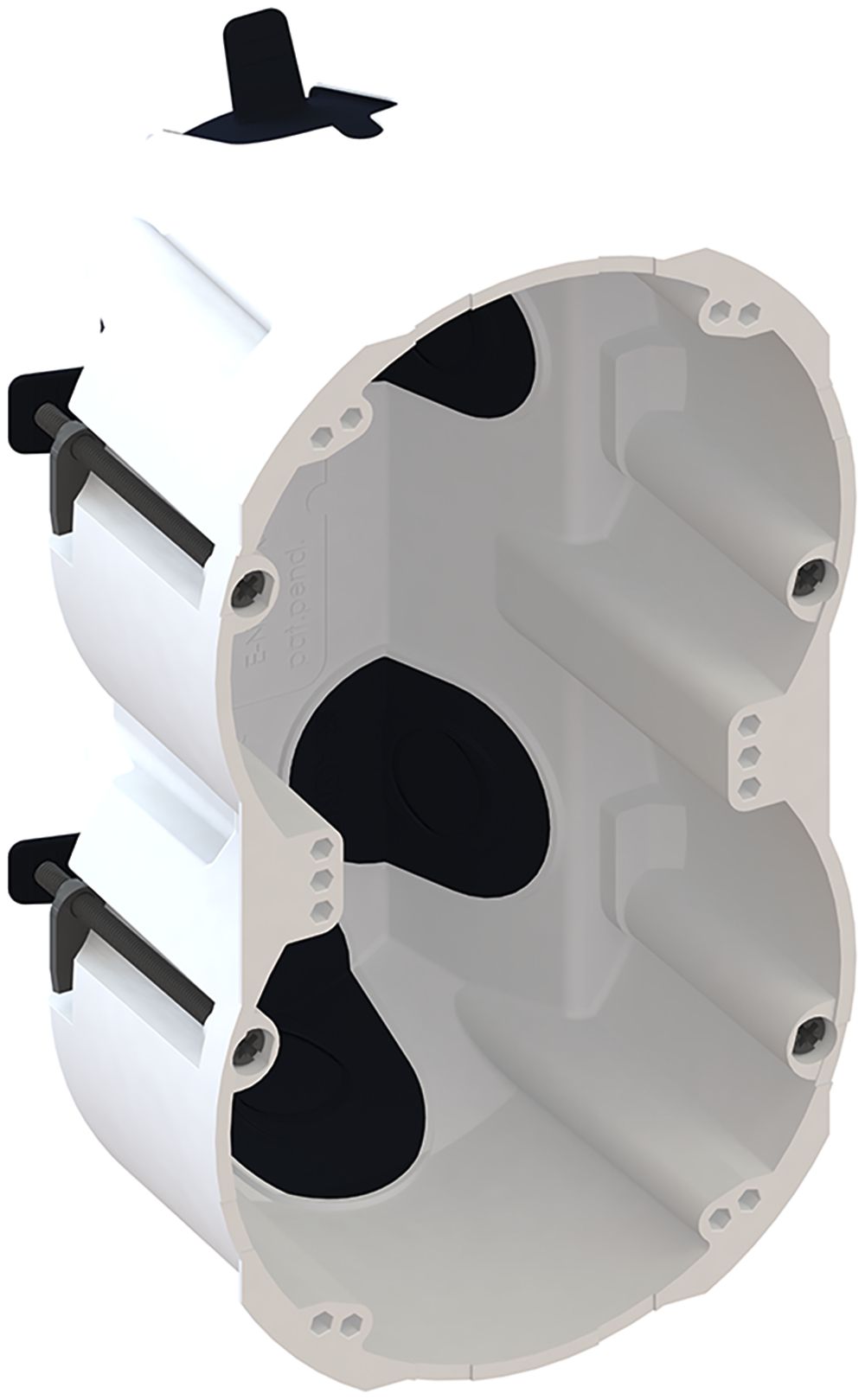 Hohlwanddose AGRO Quickbox ECON Pro, 2×1 Ø83mm luftdicht weiss