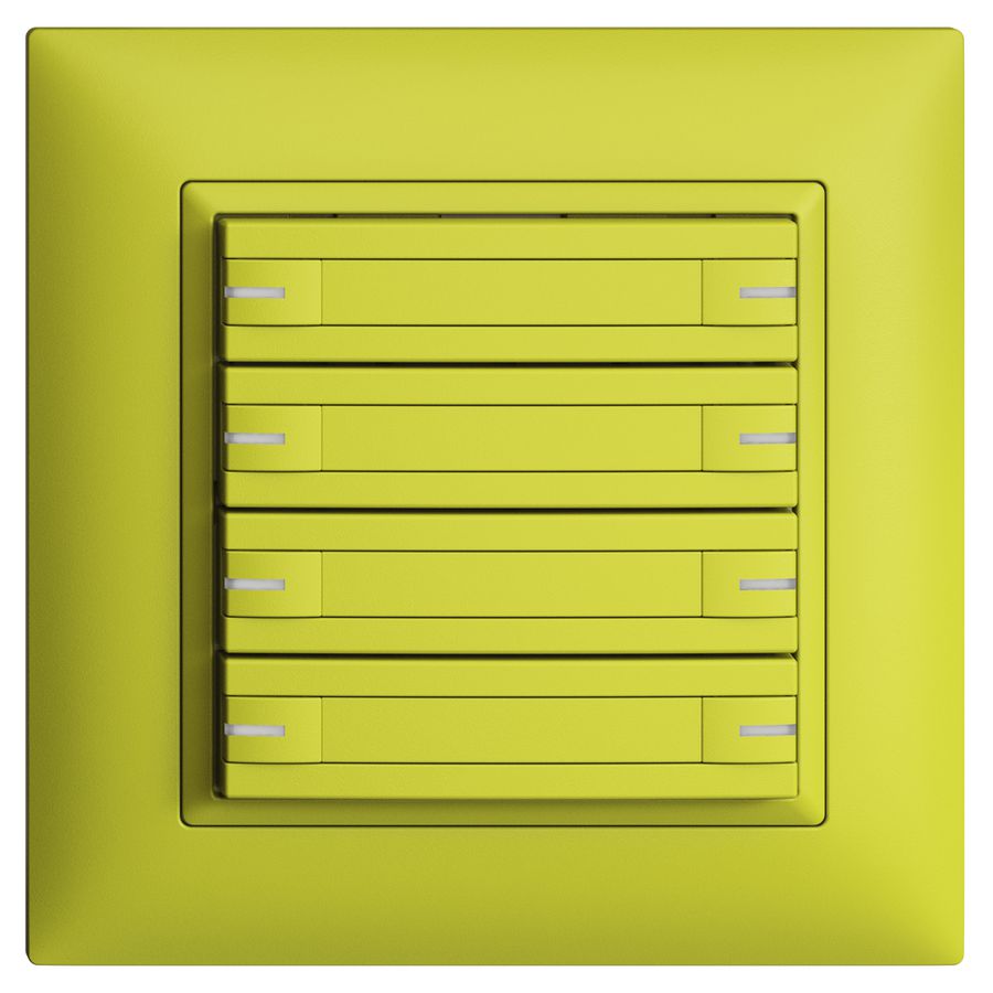 Poussoir KNX RGB ENC EDUE FMI, 250mW, a.LED RGB, papier, 8×pouss., 1×touche, lem