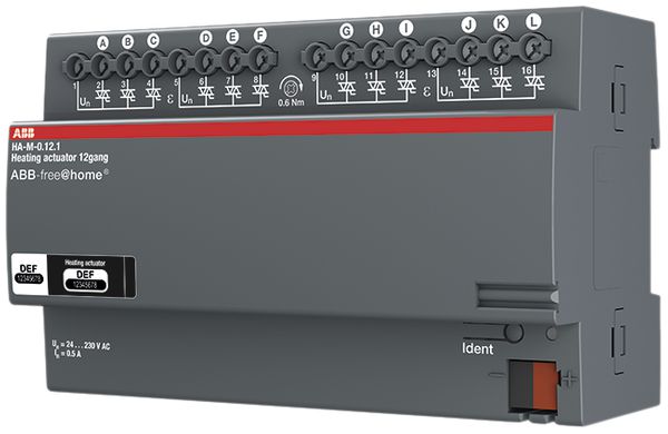 REG-Heizungsaktor ABB free@home, 12×Halbleiterausgang 24…230VAC
