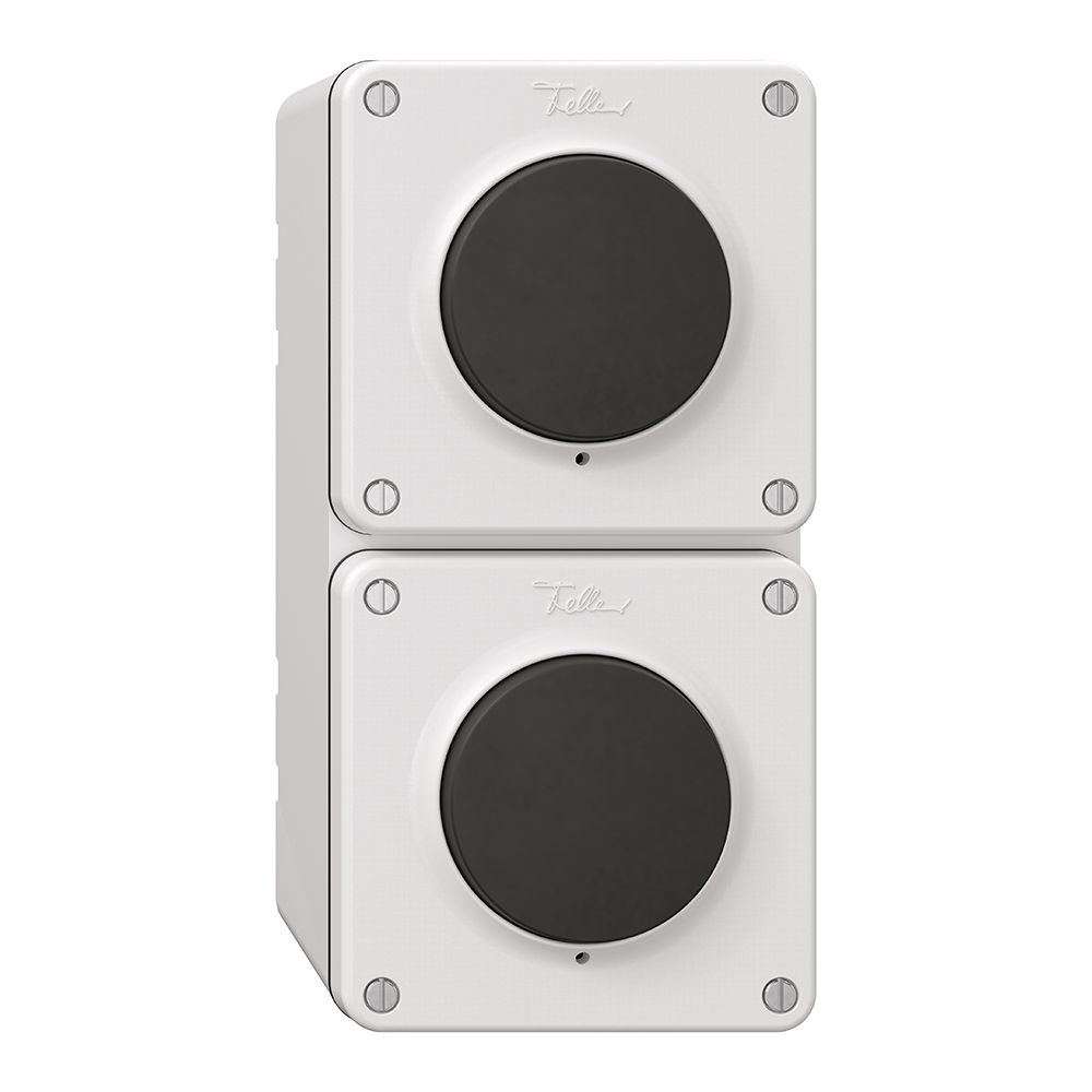 NAP-Kombination NEVO, 2×Druckschalter Schema 3/1L, weiss