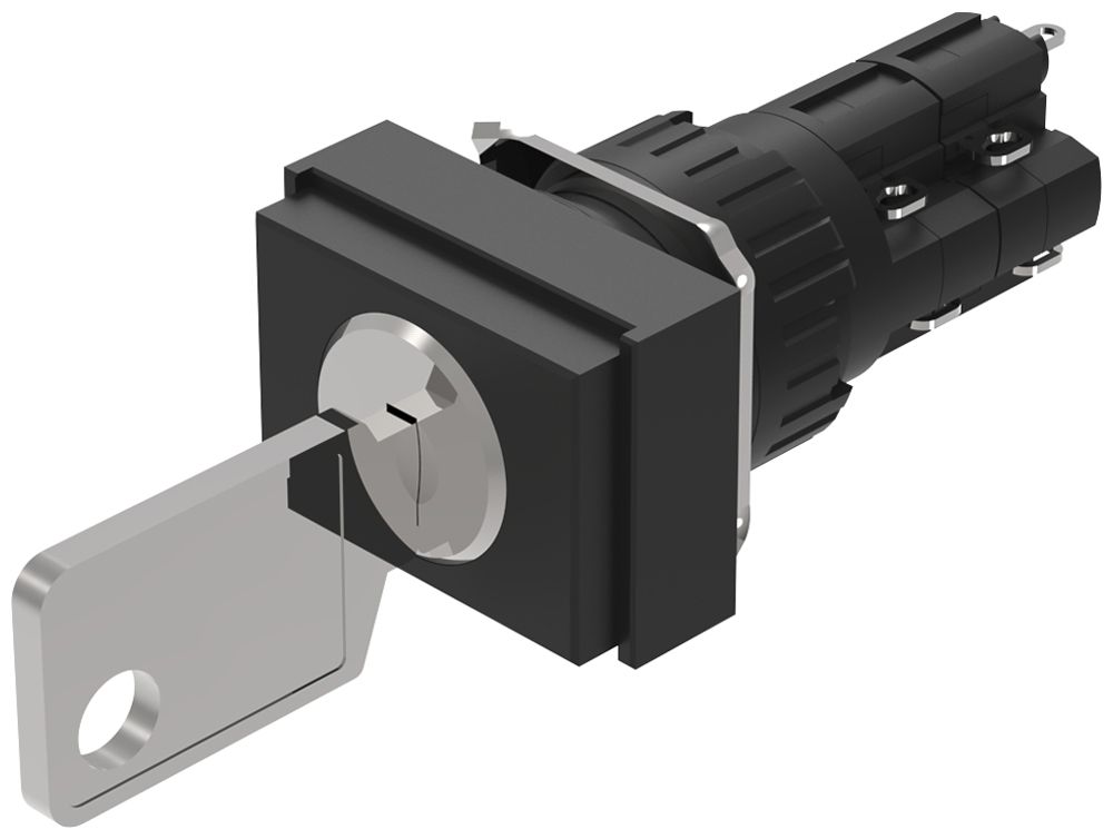 Interrupteur à clé INC EAO51 18×24mm 2O+2F 0-I retrait 0+I