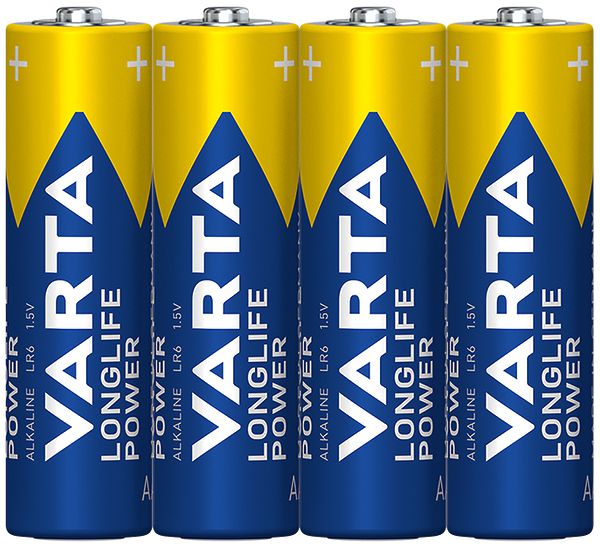 Pila alcalina VARTA Longlife Power AA 4 pezzi imballate