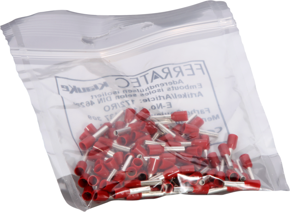 Aderendhülse Typ A isoliert 1.5mm²/8mm rot