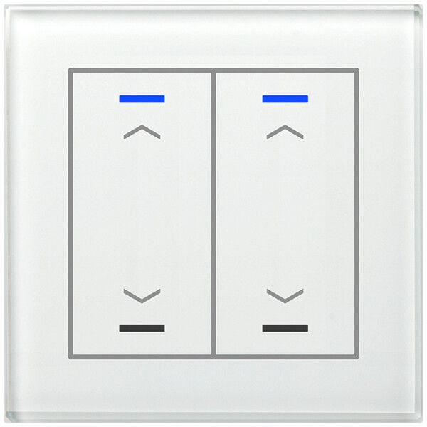 UP-Taster KNX RGBW MDT BE-GTL20W.A1 2T/4B Glas weiss "Jalousie"