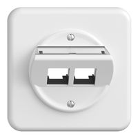 UP-Montageset S-One STANDARDdue QMI für 2×RJ45 schräg, weiss