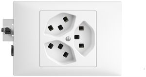 EB-Steckdose 3×T23 16A weiss 53mm EDIZIOdue, mit Steckklemmen