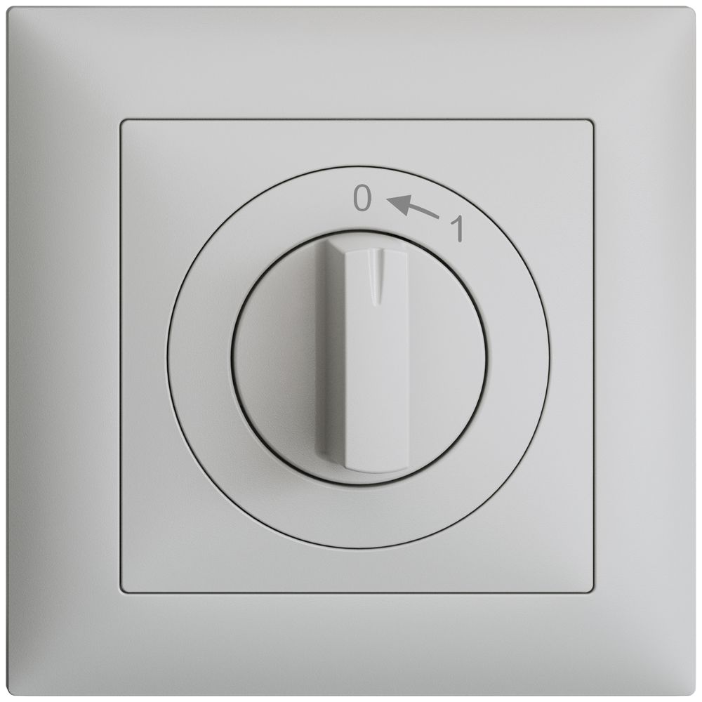 Frontset EDIZIOdue 0<-1 hellgrau 88×88mm für Schwenktaster