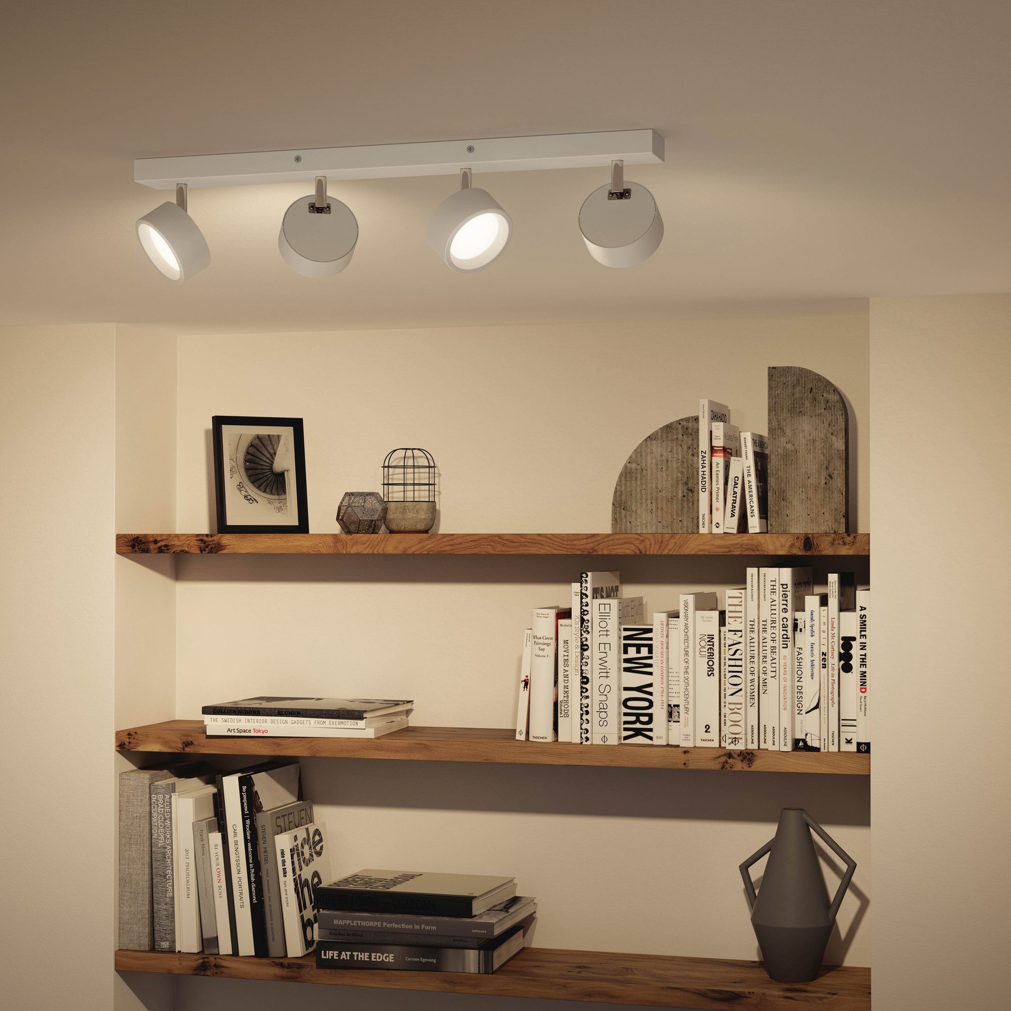 Spot LED Philips Bracia 22W 2200lm 2700K 110° 600×80.5mm blanc 4×Spot