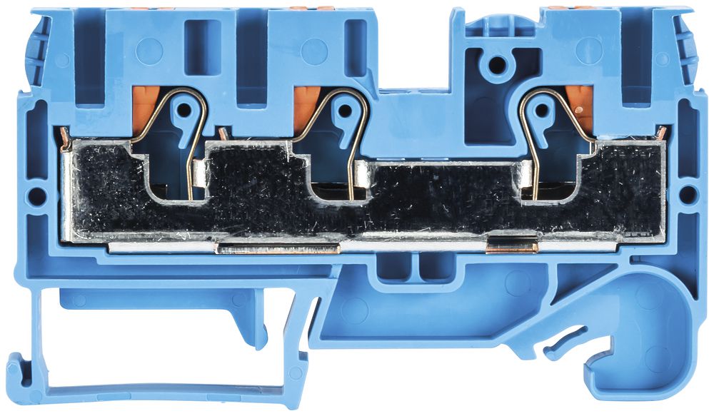 Borne de passage joignable WTP 0.2…10mm² 57A 1000V 3×broches 1 ét.rail 35mm blc