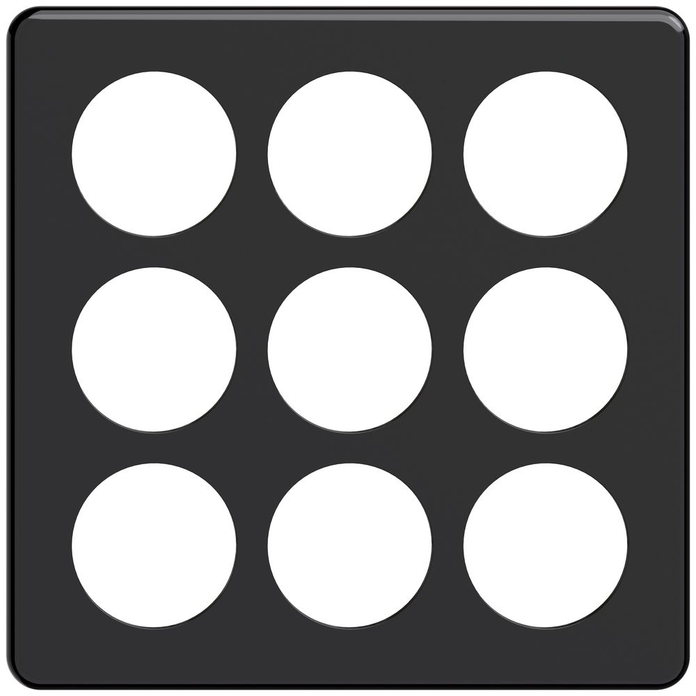 Abdeckplatte STANDARDdue 3×3, 9×Ø50, schwarz