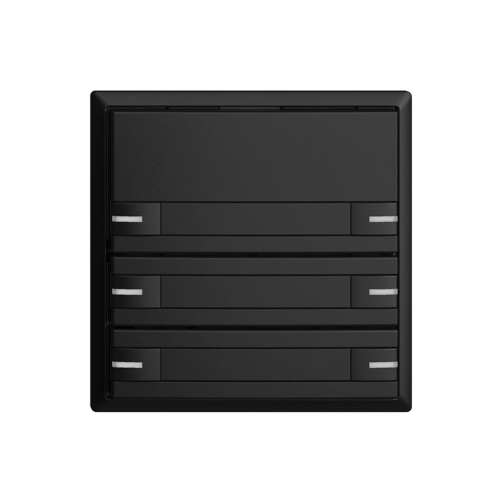 Poussoir univ. ENC 6×1t EDIZIOdue noir avec papier+LED