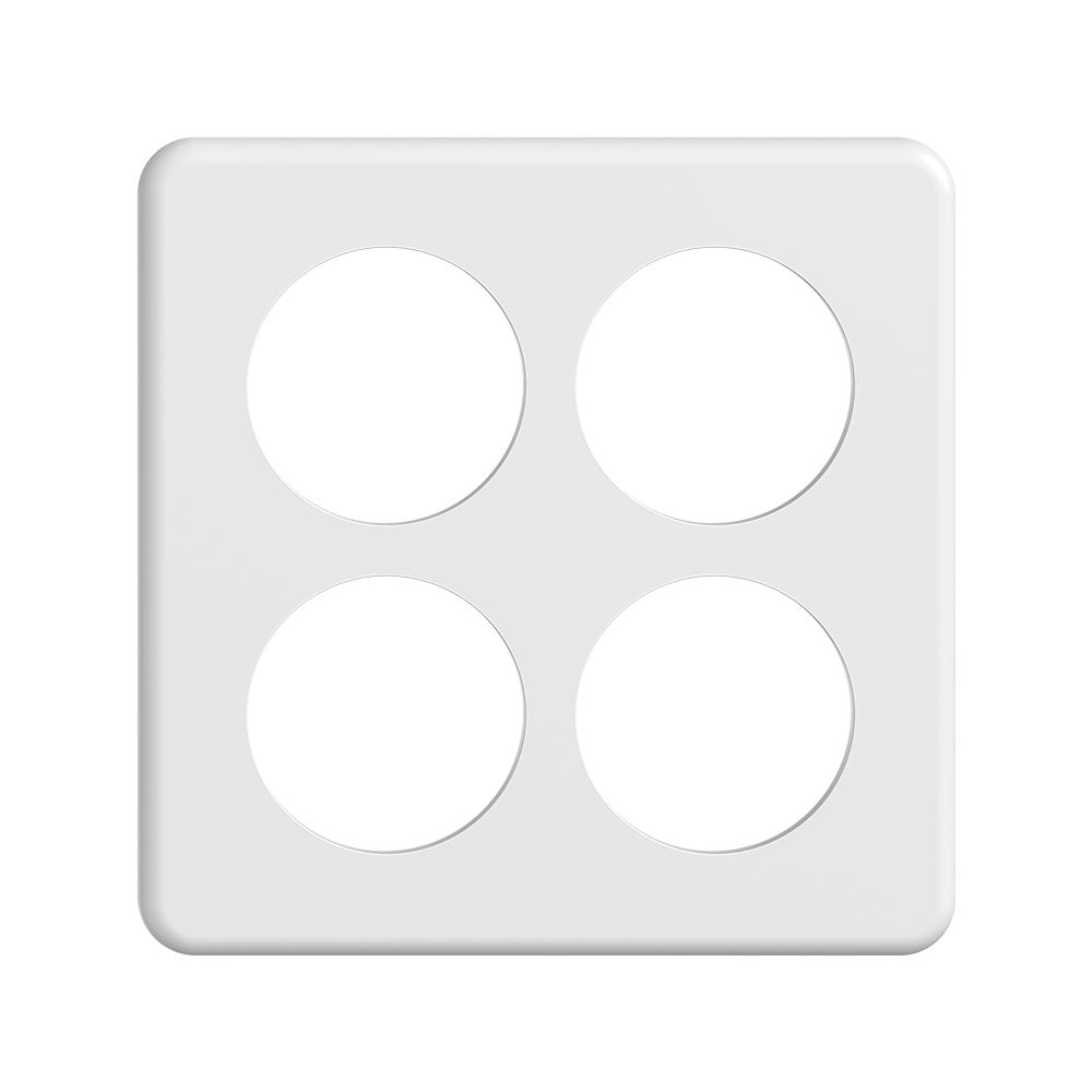 Placca di copertura STANDARDdue 2×2 4×Ø50, bianco