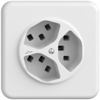 UP-Montageset Feller STANDARDdue, für Steckdose 3×T23 1×getrennt, weiss