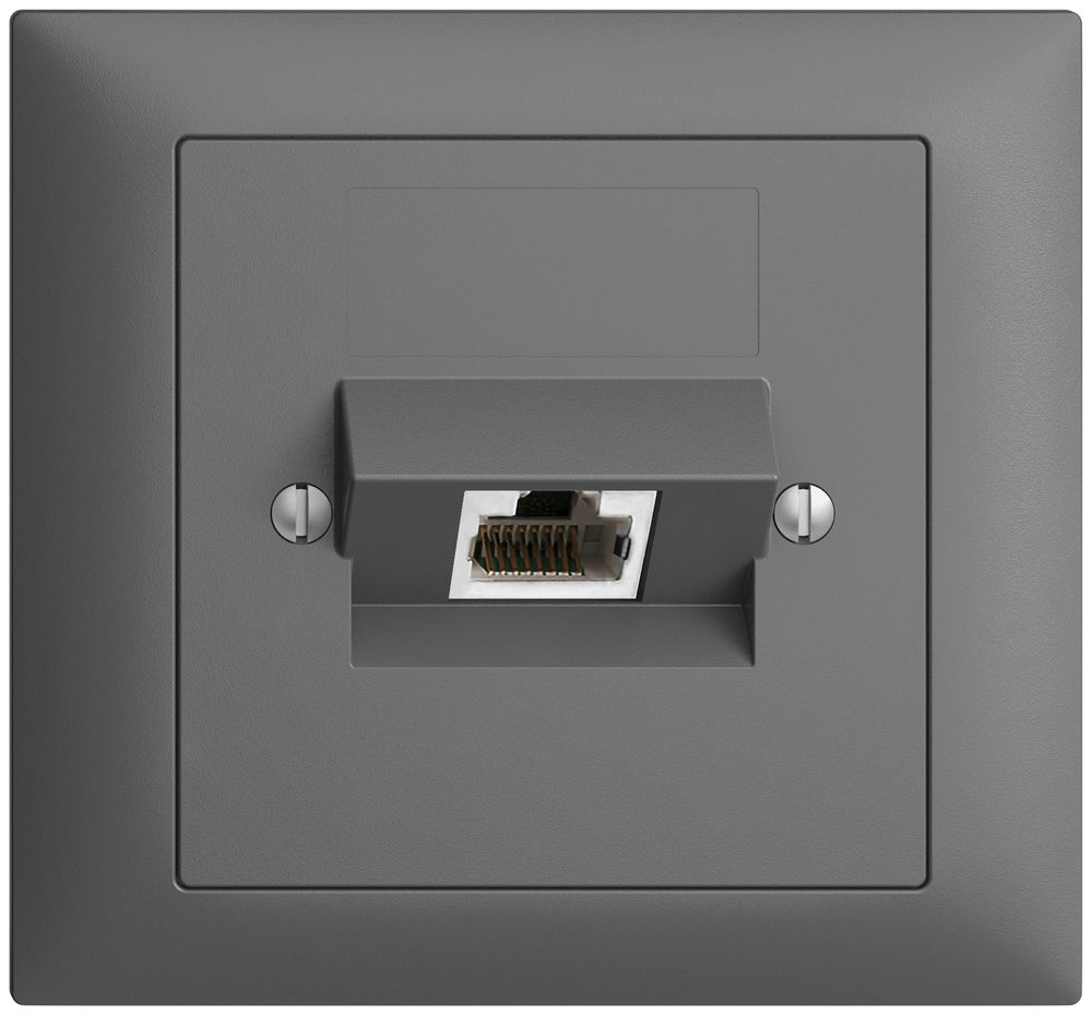 EB-Dose 1×RJ45/s 4P ITplus EDIZIOdue dunkelgrau