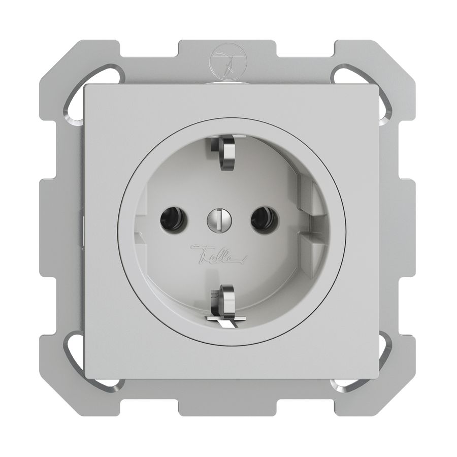 UP-SCHUKO-Steckdose EDIZIOdue FM, 16A, 250VAC, L+N+PE hellgrau