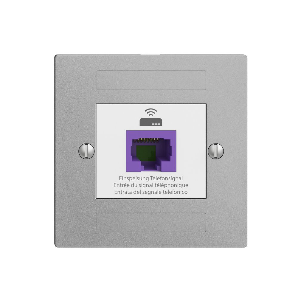 Prise de retour EDIZIOdue F 1×RJ45 p.Swisscom VoIP, 8 pôles, UTP, silver