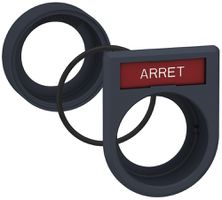 Montagekit Harmony für Drucktaster und Leuchtmelder flach, Bezeichnungschild 1×